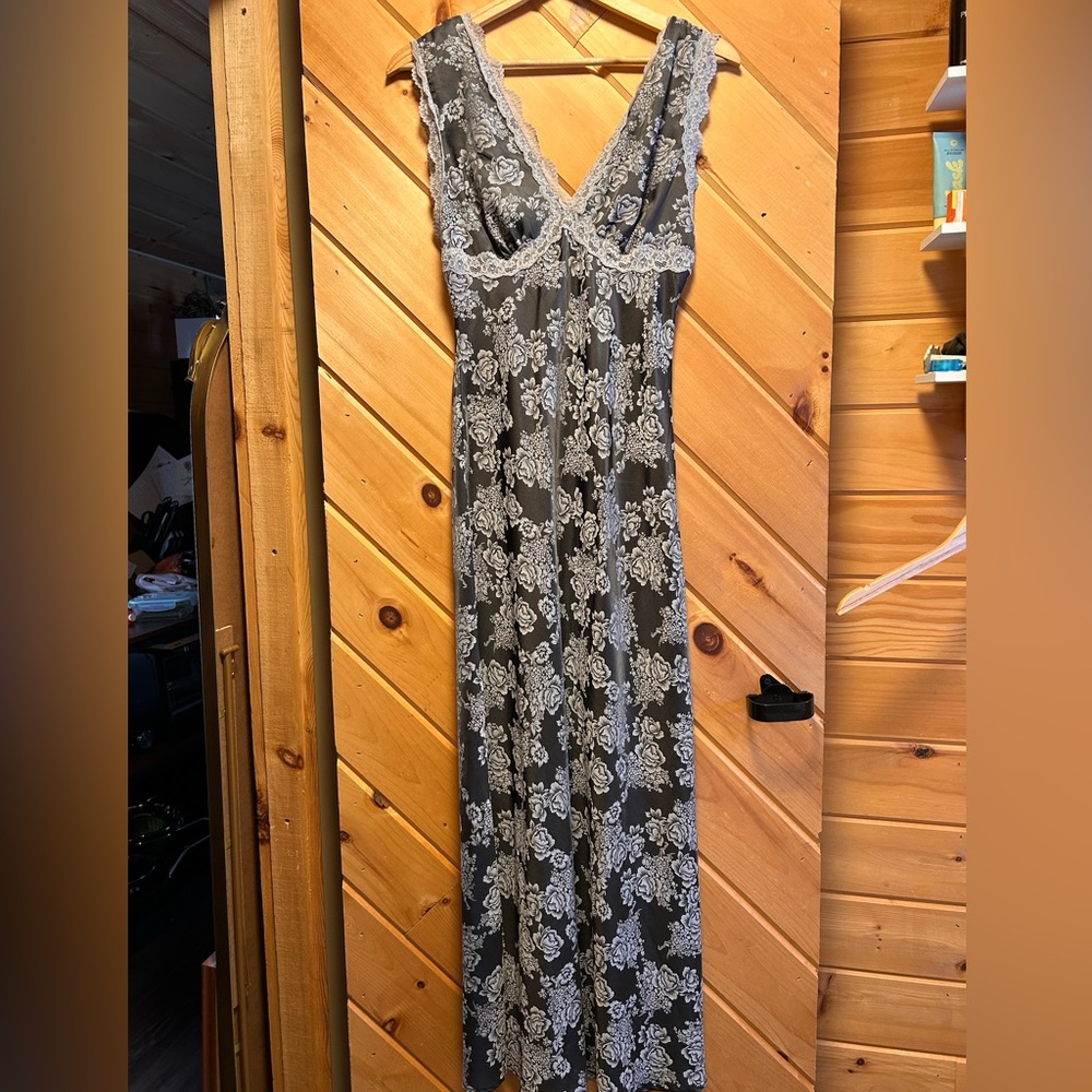 Grey Floral Maxi Dress